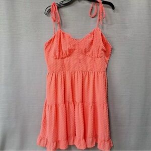 Wild Fable coral pink double lined spaghetti strap sundress